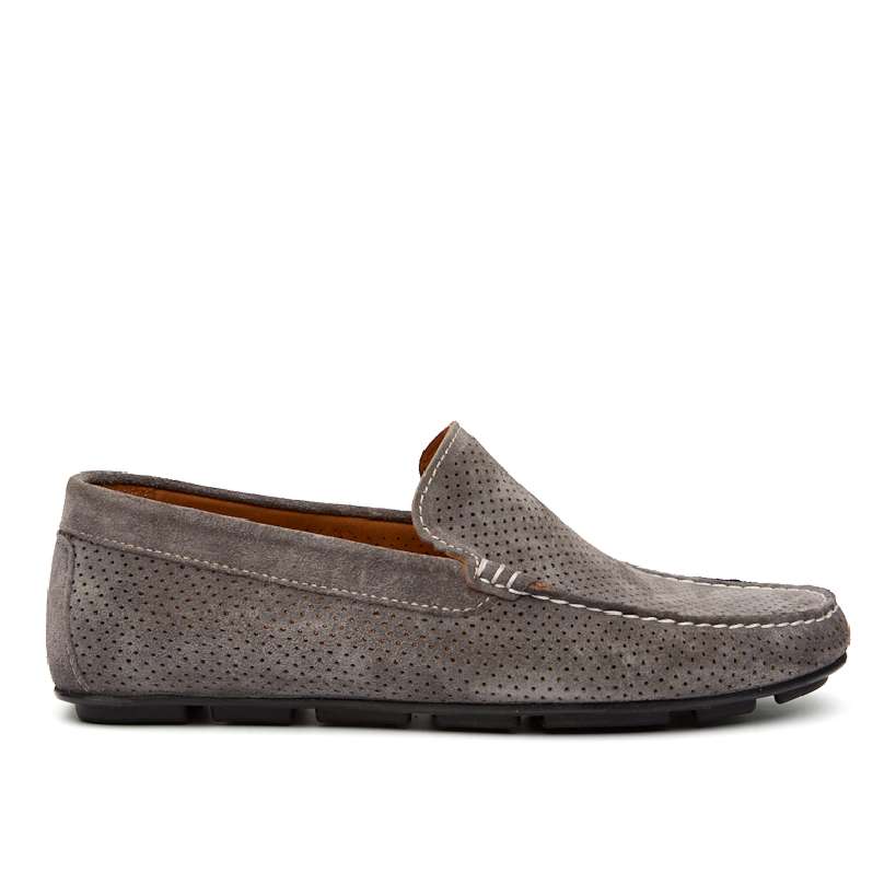 9453-2143-grey Мокасины муж.замша-кожа серый